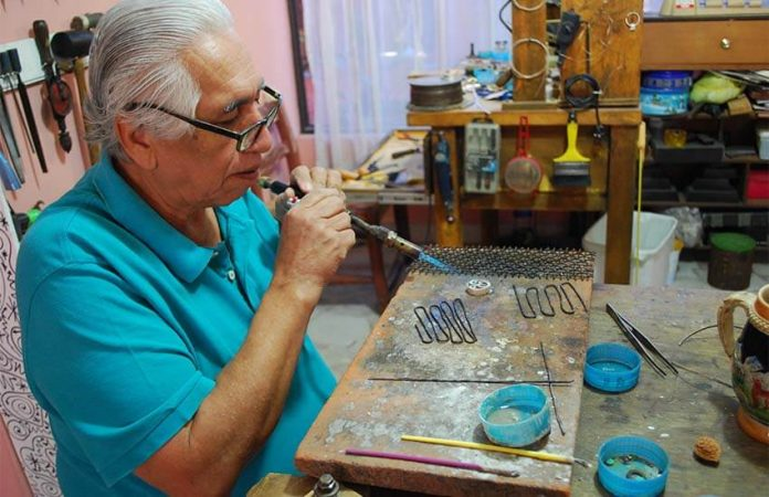 Silversmith Gualberto Mota Martínez is unusual in that he's from southern Mexico and made his career in the north. Leigh Thelmadatter
